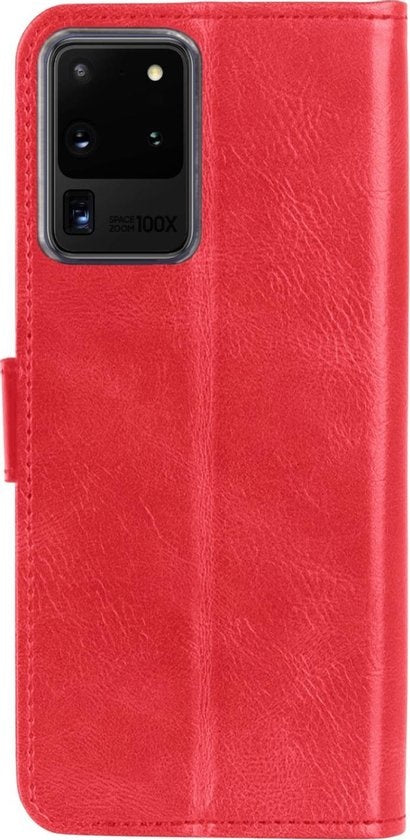 Samsung S20 Ultra Hoesje Bookcase Cover met Kaarthouder - Rood