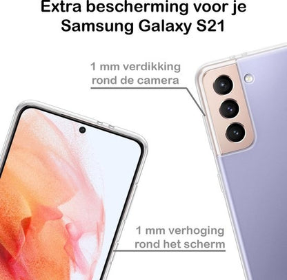 Samsung S21 Hoesje Siliconen Backcover Lichtgewicht - Transparant