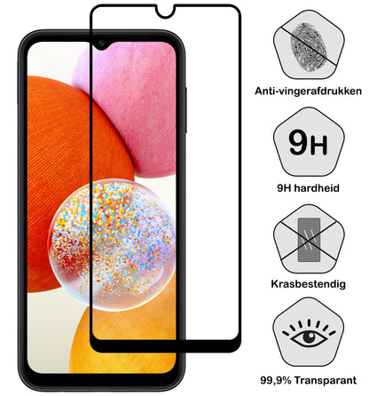 Samsung A14 Screenprotector Full Cover Tempered Glass