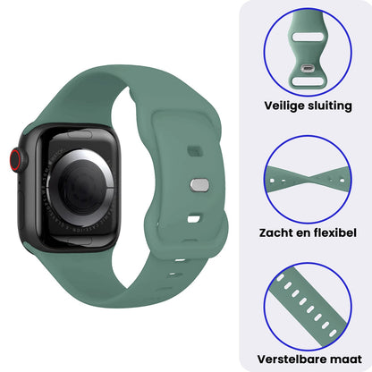 Apple Watch 1, 2, 3, 4, 5, 6, 7, 8, 9, SE - 38/40/41 mm Bandje Siliconen met verstelbare polsband - Cactus