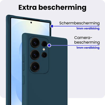 Samsung S25 Ultra Hoesje Siliconen Backcover Lichtgewicht - Donkerblauw