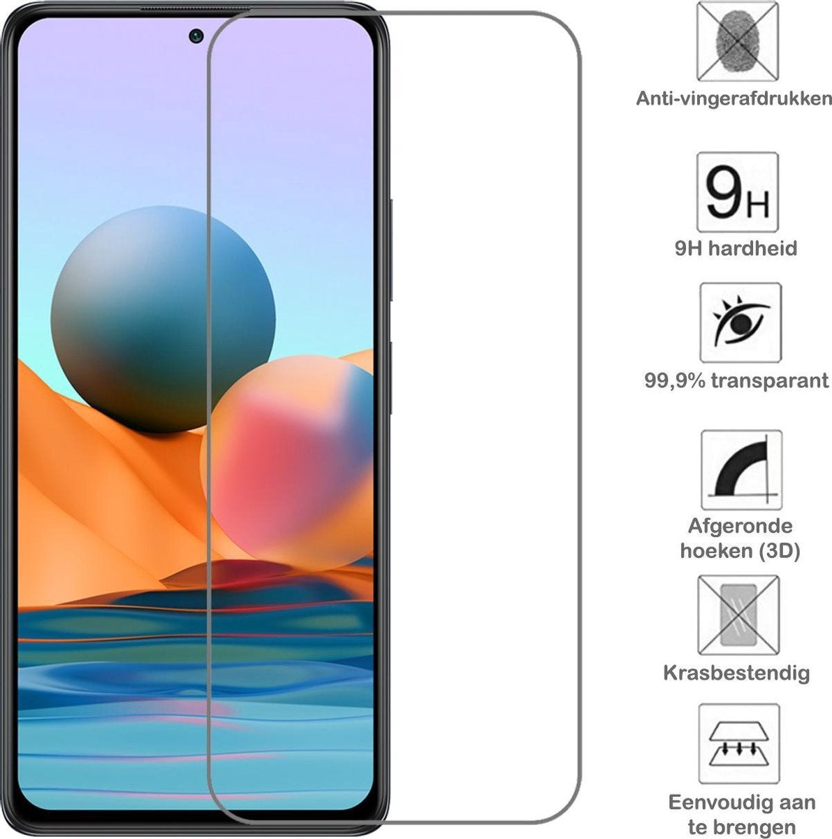 Xiaomi Redmi Note 10 Pro Screenprotector Tempered Glass