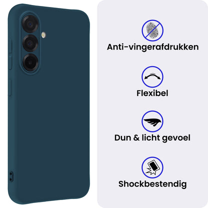 Samsung A36 Hoesje Siliconen Backcover Lichtgewicht - Donkerblauw