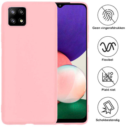 Samsung M22 Hoesje Siliconen Backcover Lichtgewicht - Lichtroze