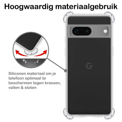 Google Pixel 7A Hoesje Shockproof Backcover Siliconen - Transparant
