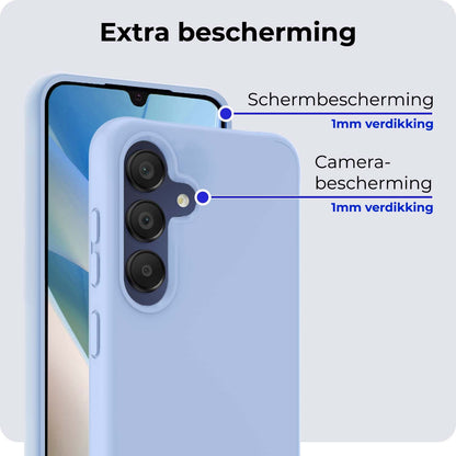 Samsung A15 Hoesje Siliconen Backcover Lichtgewicht - Lichtblauw