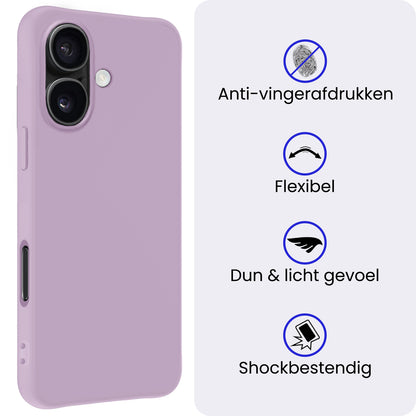 iPhone 17 Hoesje Siliconen Backcover Lichtgewicht - Lila