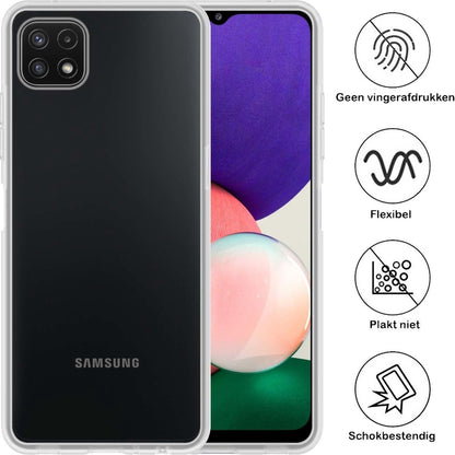 Samsung A22 4G Hoesje Siliconen Backcover Lichtgewicht - Transparant