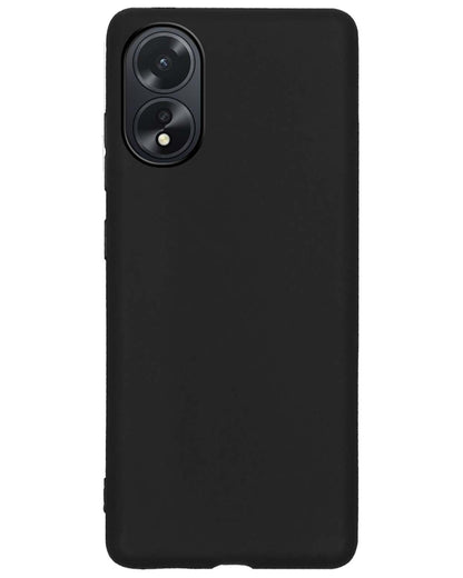 OPPO A18 Hoesje Siliconen Backcover Lichtgewicht - Zwart