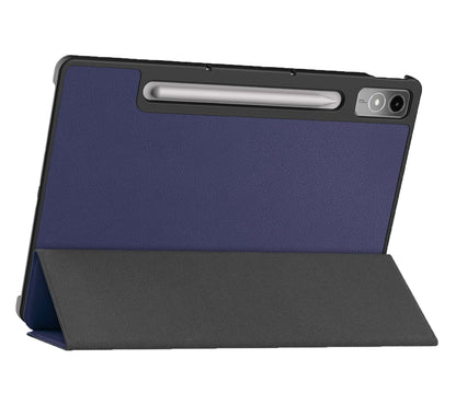 Lenovo Tab P12 Trifold Bookcase Hoes met Penhouder Lenovo Pen - Donkerblauw