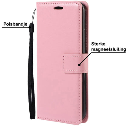 OnePlus Nord 2T Hoesje Bookcase Cover met Kaarthouder - Lichtroze