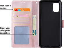 Samsung A71 Hoesje Bookcase Cover met Kaarthouder - Rosé goud