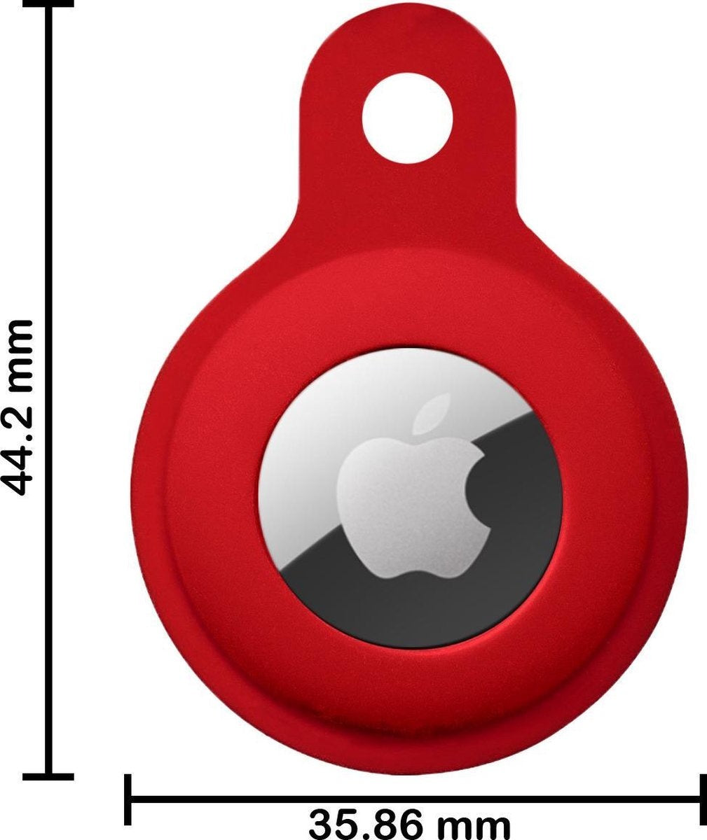 Apple AirTag Sleutelhanger Hoesje Siliconen - Donkerrood