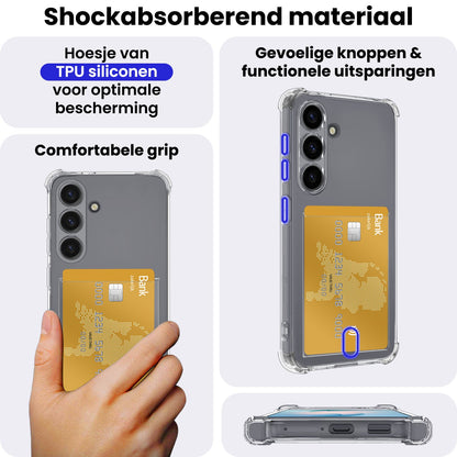 Samsung S26 Hoesje Kaarthouder Backcover Shockproof - Transparant