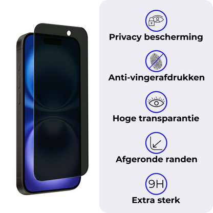 iPhone 16 Screenprotector Gehard Glas - Privacy