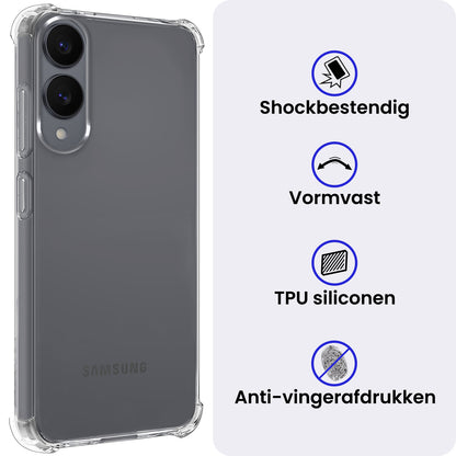Samsung S25 Edge Hoesje Shockproof Backcover Siliconen - Transparant