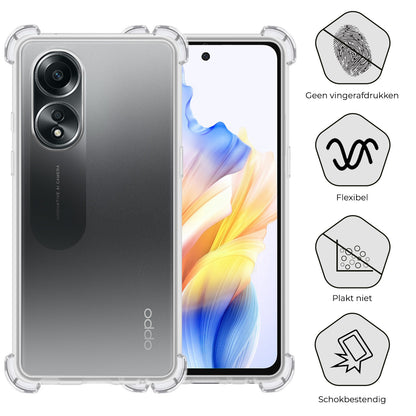OPPO A58 Hoesje Shockproof Backcover Siliconen - Transparant