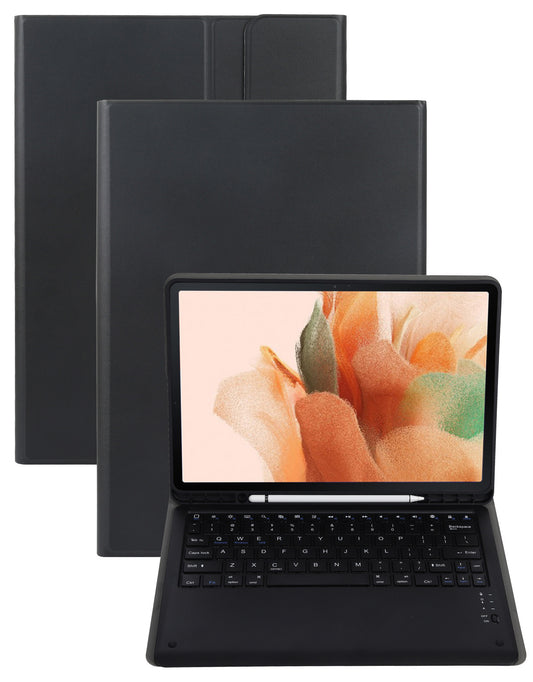 Samsung Galaxy Tab S7 FE Hoesje Toetsenbord Case Kunstleer - Zwart