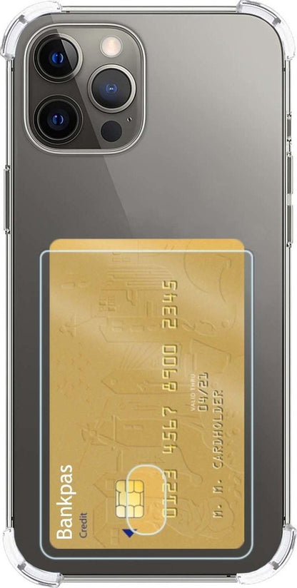 iPhone 11 Pro Max Hoesje Kaarthouder Backcover Shockproof - Transparant