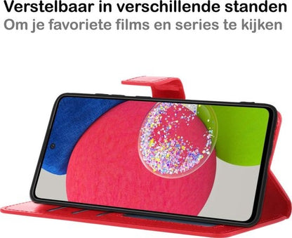 Samsung A52s Hoesje Bookcase Cover met Kaarthouder - Rood