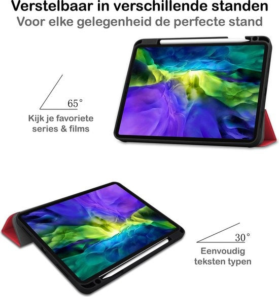 iPad Pro 2020 (11 inch) Hoesje Book Case Met Apple Pencil Uitsparing - Rood