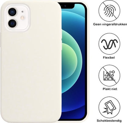 iPhone 12 Mini Hoesje Siliconen Backcover Lichtgewicht - Wit