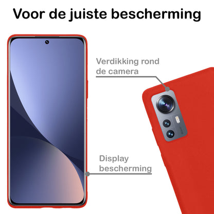 Xiaomi 12 Hoesje Siliconen Backcover Lichtgewicht - Rood