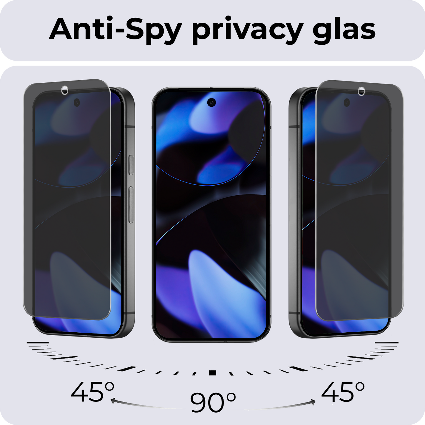 Google Pixel 9 Screenprotector Privacy Tempered Glass