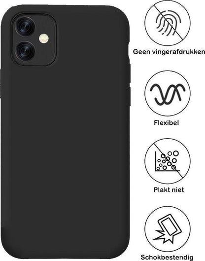 iPhone 11 Pro Max Hoesje Siliconen Backcover Lichtgewicht - Zwart