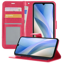 Samsung A15 Hoesje Bookcase Cover met Kaarthouder - Donkerroze