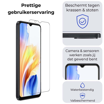 OPPO A18 Screenprotector Tempered Glass