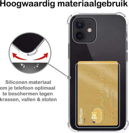 iPhone 11 Hoesje Kaarthouder Backcover Shockproof - Transparant