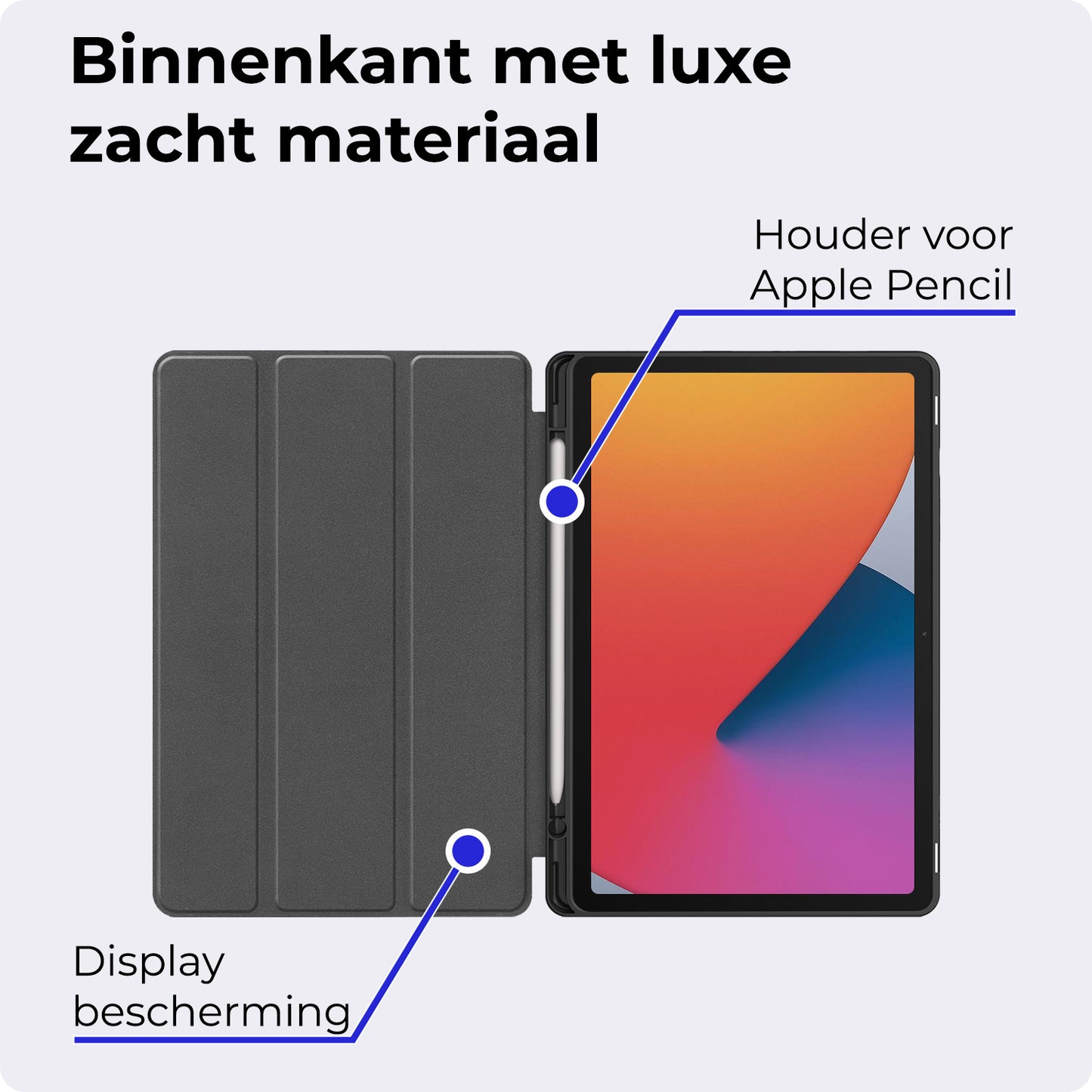 iPad 10.2 2020 Hoesje Book Case Met Apple Pencil Uitsparing - Donkergroen