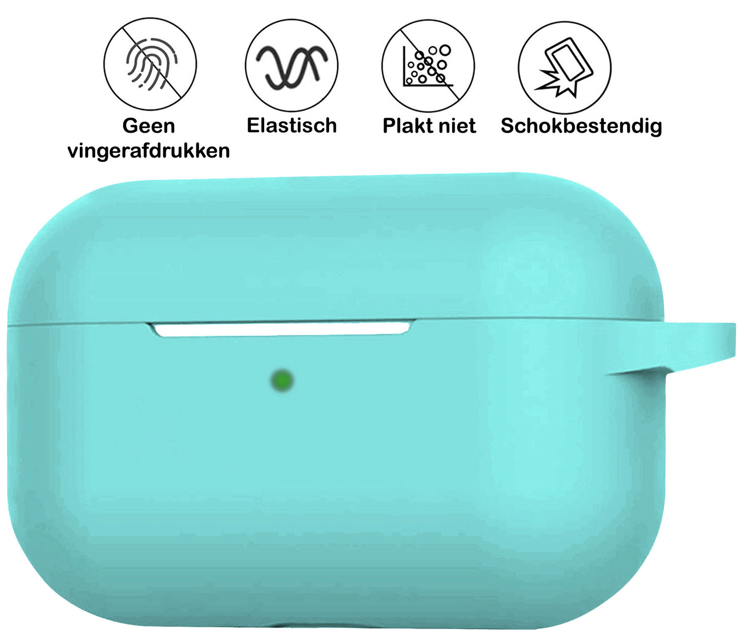 AirPods 3 Hoesje Siliconen met Clip - Mintblauw