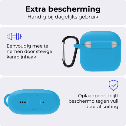 AirPods 4 Hoesje Siliconen Krasbestendig - Lichtblauw