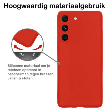 Samsung S23 Hoesje Siliconen Backcover Lichtgewicht - Rood