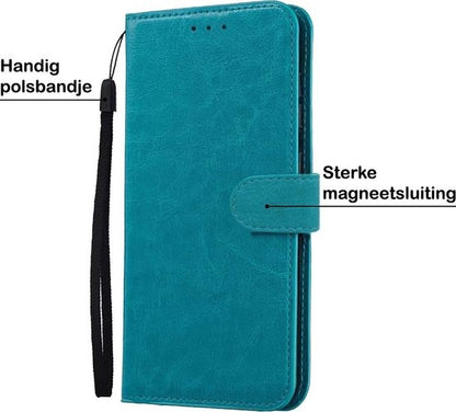 Samsung A71 Hoesje Bookcase Cover met Kaarthouder - Turquoise