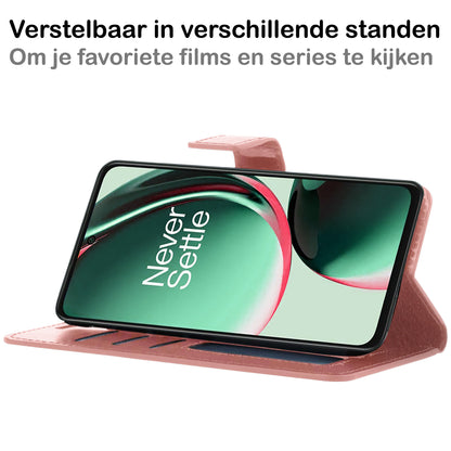 OnePlus Nord CE 3 Lite Hoesje Bookcase Cover met Kaarthouder - Rosé goud