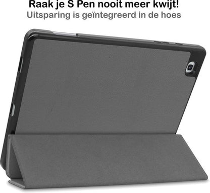 Samsung Galaxy Tab S6 Lite Trifold Bookcase Hoes met Penhouder voor S Pen - Grijs