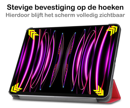 iPad Pro 2022 (11 inch) Trifold Bookcase Hoes - Rood