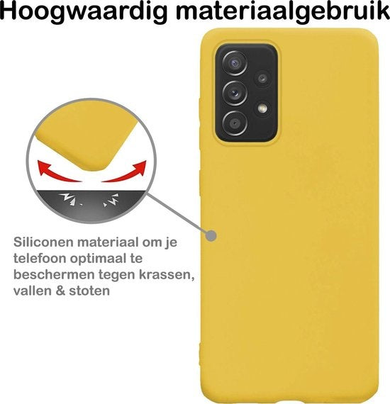 Samsung A52 Hoesje Siliconen - Geel