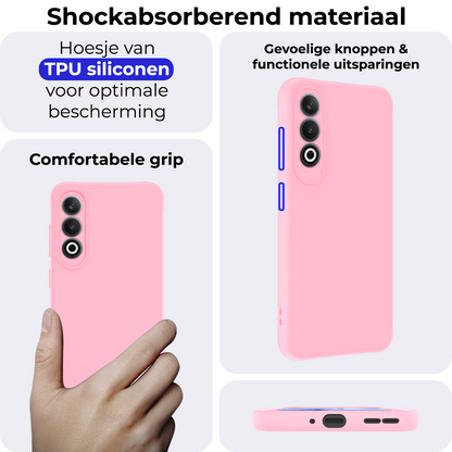 OnePlus Nord CE 4 Hoesje Siliconen Backcover Lichtgewicht - Lichtroze