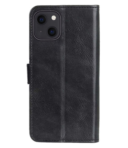 iPhone 14 Plus Hoesje Bookcase Cover met Kaarthouder - Zwart