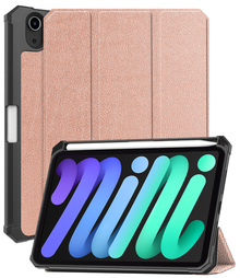 iPad Mini 7 Trifold Bookcase Hoes met Penhouder voor Apple Pen - Rosé goud