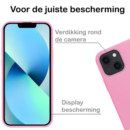 iPhone 13 Hoesje Siliconen - Lichtroze