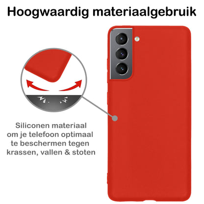 Samsung S22 Plus Hoesje Siliconen Backcover Lichtgewicht - Rood