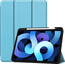 iPad Air 2020 Trifold Bookcase Hoes met Penhouder voor Apple Pen - Lichtblauw