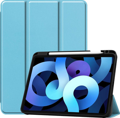 iPad Air 2020 Trifold Bookcase Hoes met Penhouder voor Apple Pen - Lichtblauw