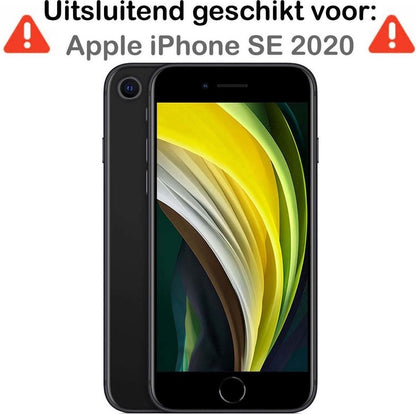 iPhone SE 2020 Hoesje Marmer - Zwart