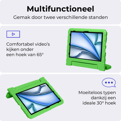 iPad Air 2024 / 2025 (13 inch) Kinderhoes Shockabsorberend Foam - Groen